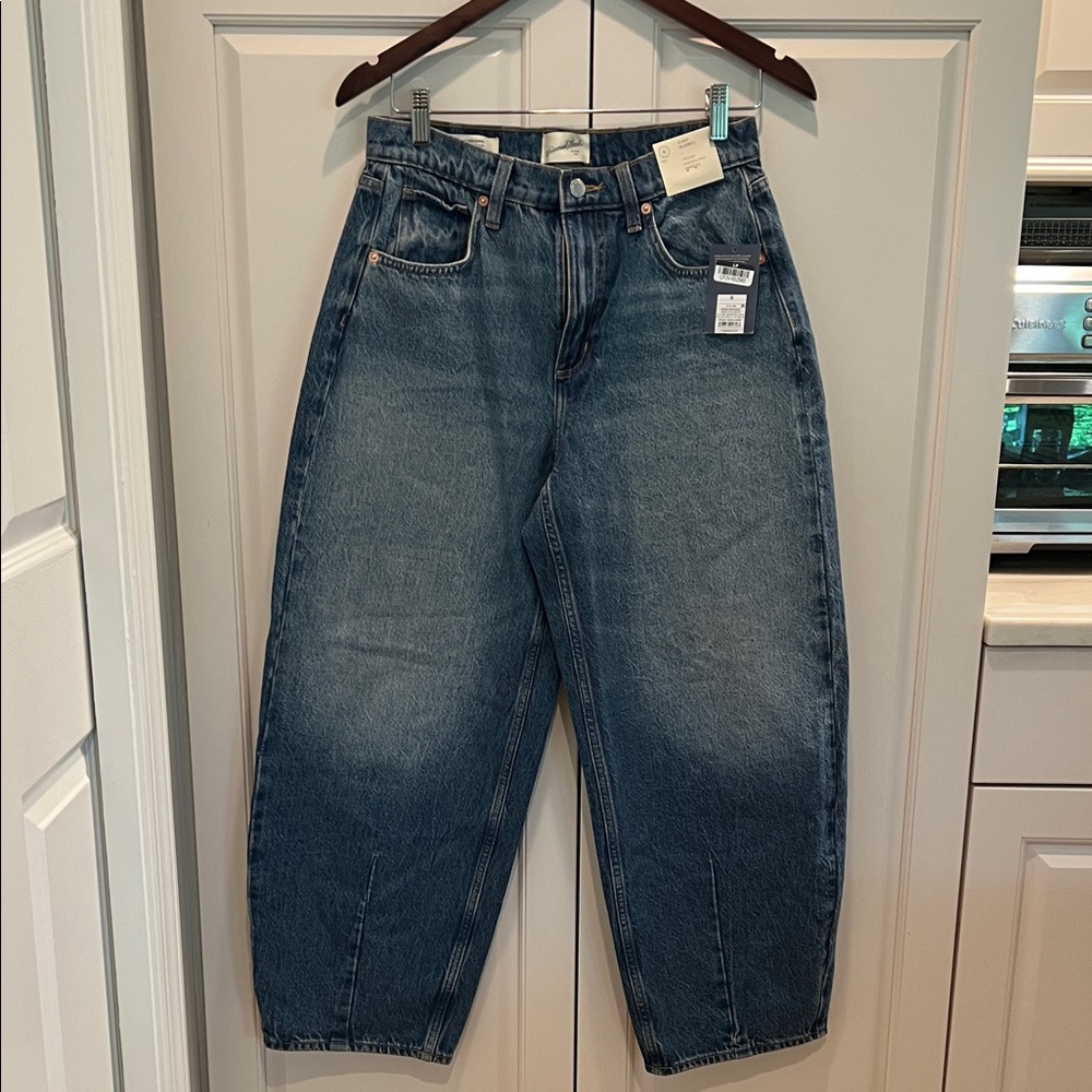 High-Waist Balloon , barrel Washed Indigo universal thread size 6 inseam25